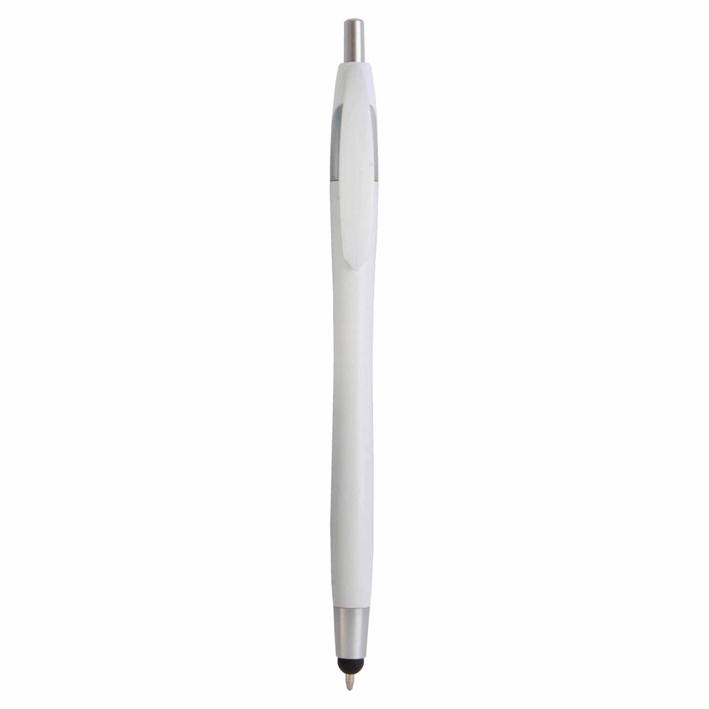 14809_01-2 Penna a scatto in plastica con gommino per touch screen - immagine 1