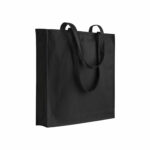 Shopper in cotone 180 g/m2, manici lunghi e soffietto