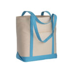 Shopper con soffietto alla base in cotone naturale
