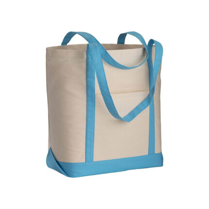 Shopper con soffietto alla base in cotone naturale