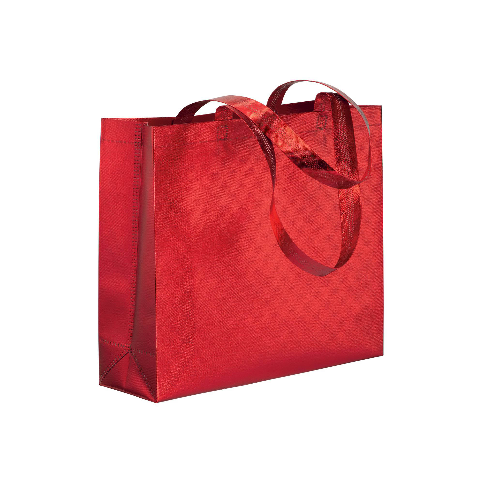 20147_03 Shopper in TNT laminato metallizzata, manici lunghi e soffietto - immagine 1