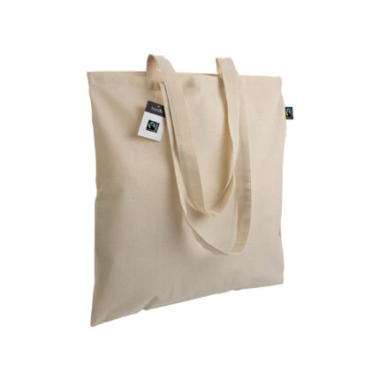 Shopper certificata Fairtrade® in cotone 140g/m2, manici lunghi