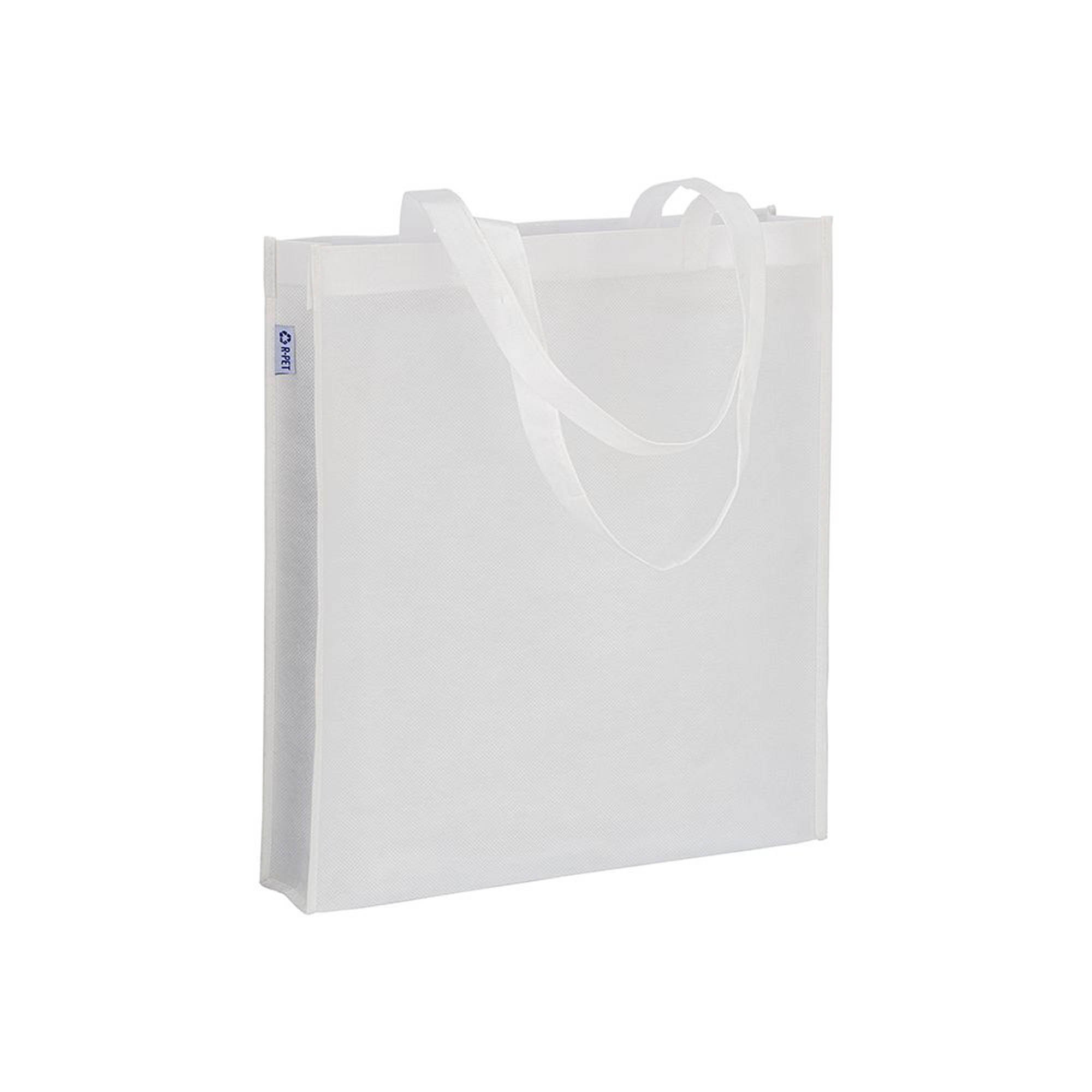 22105_01 Shopper in R-pet 80 g/m2 con soffietto e manici lunghi - immagine 1