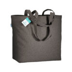 Shopper in cotone riciclato  190 g/m2 con soffietto alla base, manici lunghi