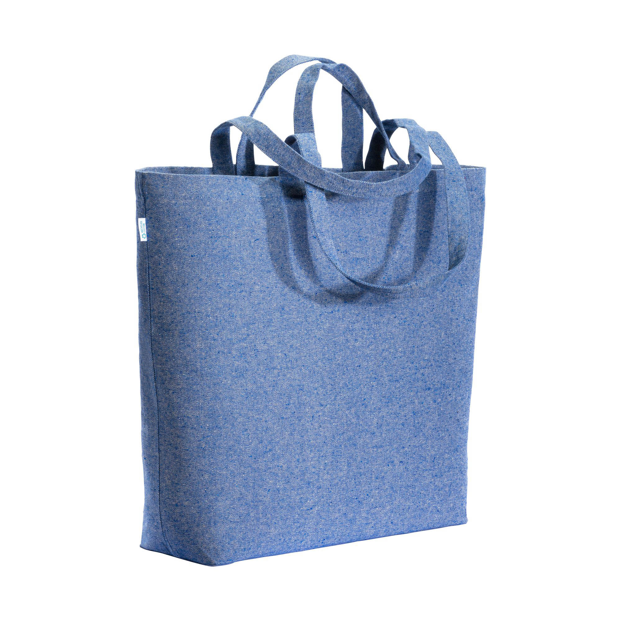 24131_10-2 Shopper con soffietto alla base in cotone riciclato 280 g/m2, con doppi manici - immagine 1