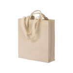 Shopper con soffietto in cotone  220 g/m2, con doppi manici