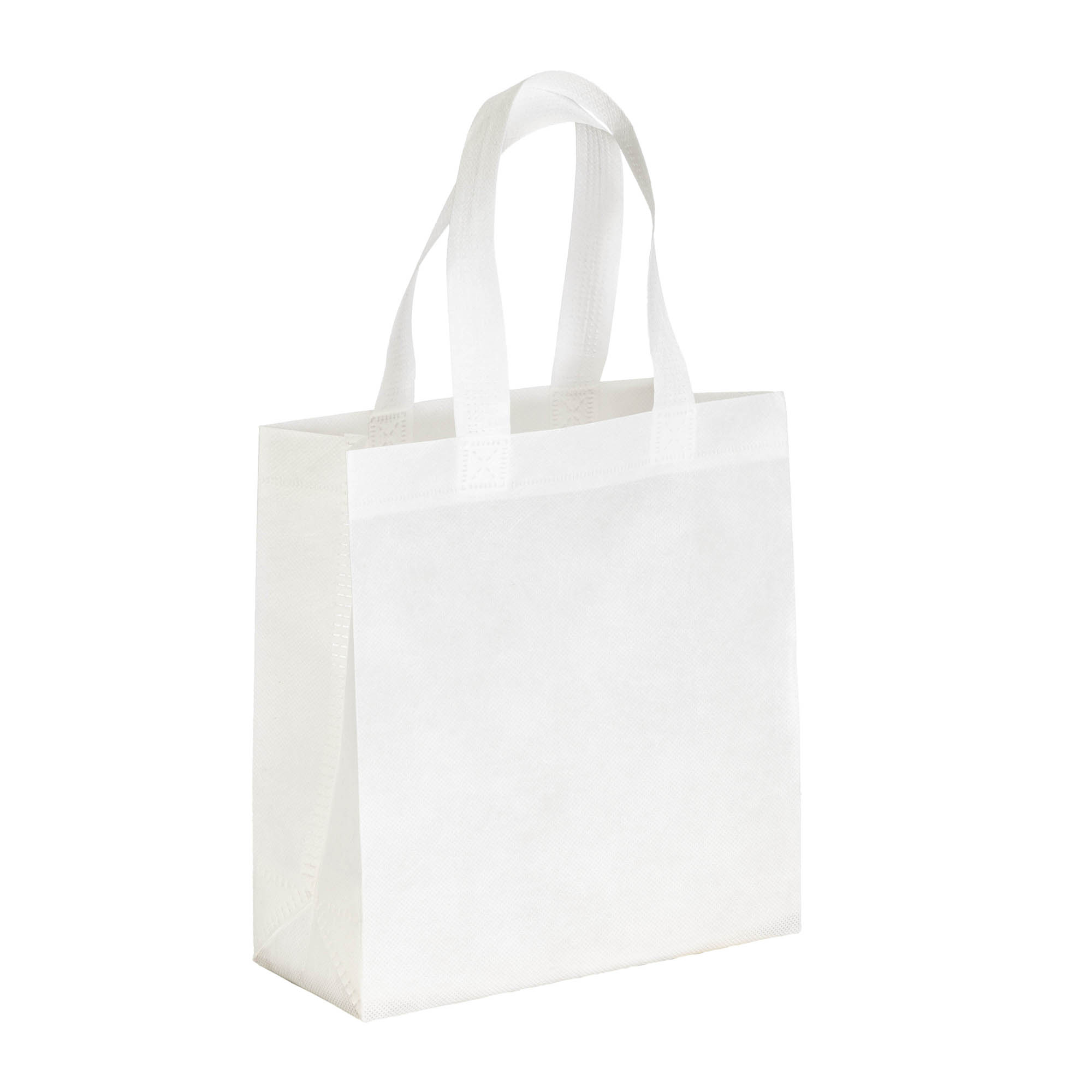 25121_01-13 Borsa shopper in PET riciclato da 80 g/m2 (TNT R-PET) termosaldata - immagine 1