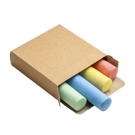 Set 4 gessetti colorati a sezione circolare in scatola di cartone