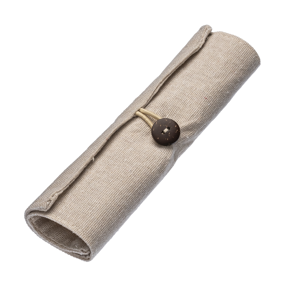 26415_22-44 Astuccio arrotolabile in cotone. Chiusura con bottone ed elastico - immagine 1