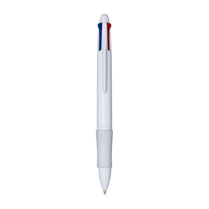 Penna a scatto in plastica 4 refill. Impugnatura gommata