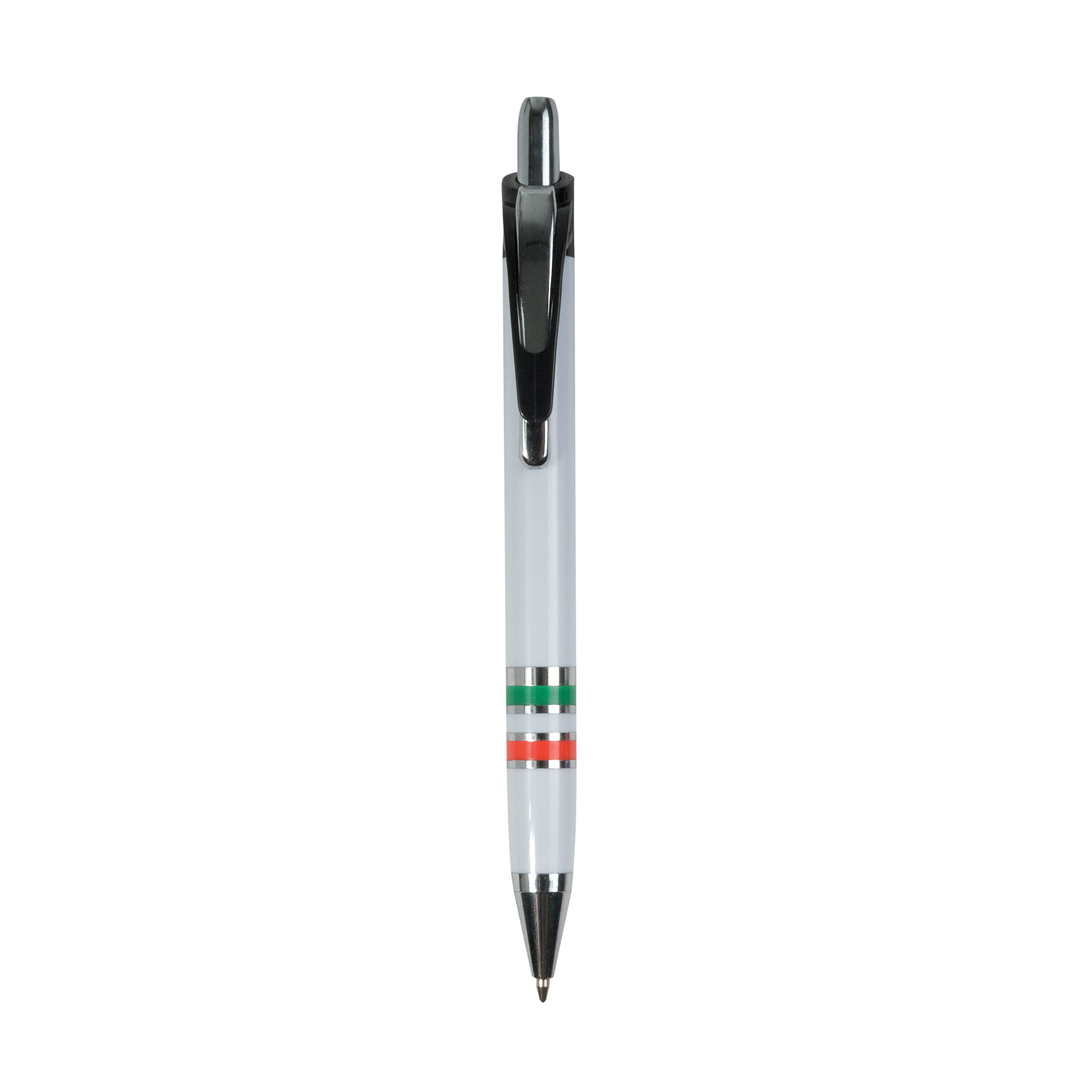 10837_01 Penna a scatto in plastica con impugnatura tricolore (Italia, Francia, Spagna) - immagine 1