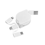 Cavo alimentazione USB-type C/lighting/microUSB retrattile