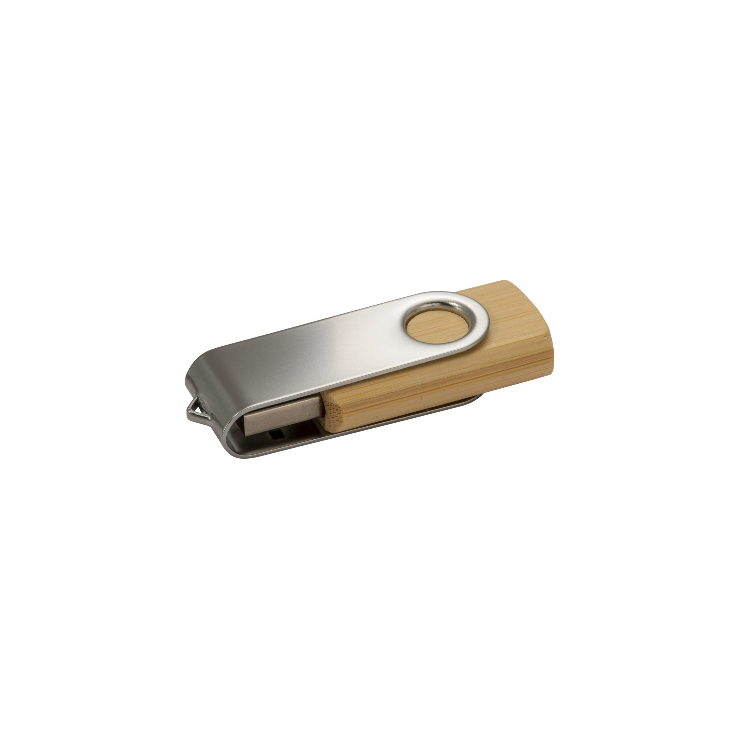 22455_09 Chiavetta USB 4 Gb girevole in Bambù/Metallo - immagine 1