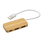 Hub  USB con 2 porte USB A e una porta type C, cavo integrato.