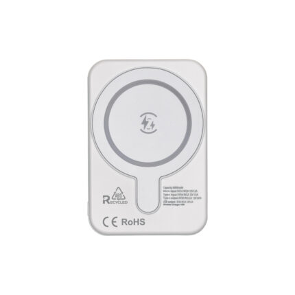 Power bank magnetica R-ABS 5000 mAh, output wireless 15W con sticker magnetico
