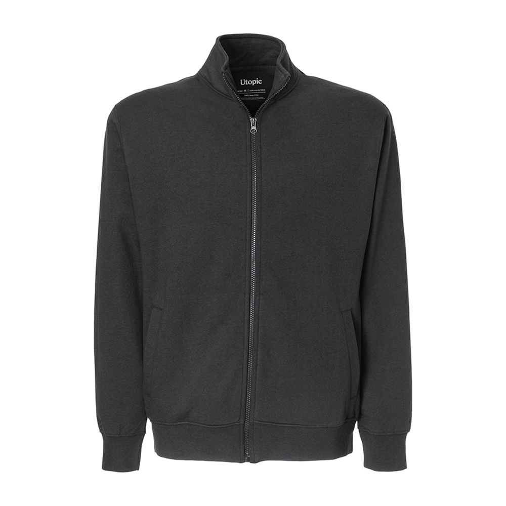 ut24002_02 Felpa con zip unisex in tessuto 100% rigenerato da 280 g/m2 - immagine 1